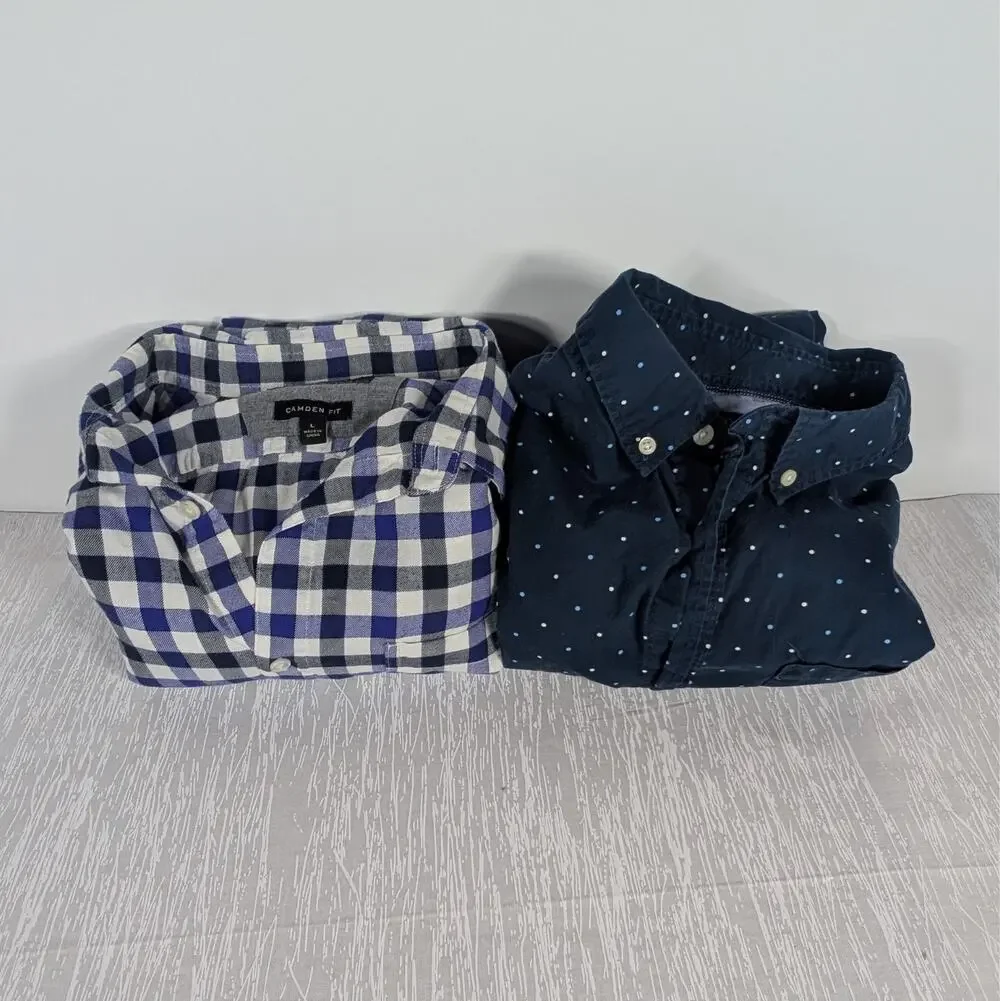 Banana Republic Button Down Shirt Mens Large Camden Fit Shirt Lot/Bundle of 2